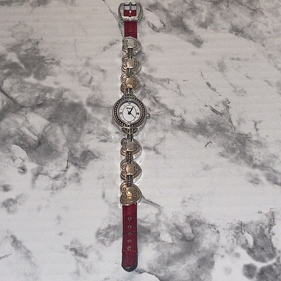 Brighton Tyler watch Reversible leather band with silver tone hearts - Picture 2 of 12
